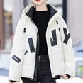 thumbnail image 4 of NARABB Women's Warm Puffer Jacket Zipper Coat Long Jacket Winter Long Sleeve Long Down Cotton White L, 4 of 5