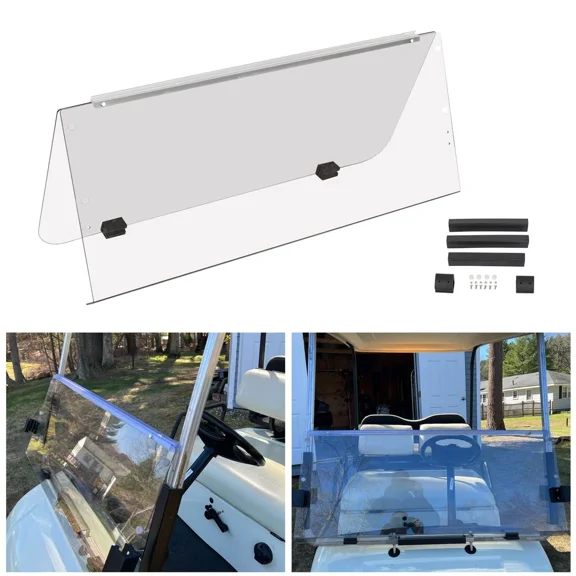 Kojem Clear PC Windshield Folding for 1995-2003 Yamaha G14 G16 G19 Golf Cart Part