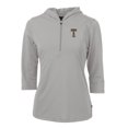 thumbnail image 2 of Women's Cutter & Buck Gray Georgia Tech Yellow Jackets Vault Virtue Eco Pique Recycled Half-Zip Pullover Hoodie, 2 of 3