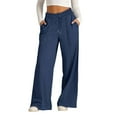 thumbnail image 2 of UACY Girls Oversized Wide Leg Sweatpants Drawstring Kids Baggy Straight Leg Track Pants Casual Plain Pockets ﻿, 2 of 5