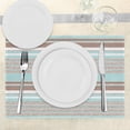 thumbnail image 3 of Ambesonne Aqua Place Mats Set of 4, Horizontal Stripes Lines, Standard Size, Seafoam Umber and White, 3 of 6