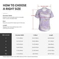 thumbnail image 4 of Yiaed Lavender Glitter Foil Stripes Print Women's T Shirt V-Neck Short Sleeve Shirt Casual Breathable Tee Summer Tops-, 4 of 5