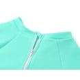 thumbnail image 3 of Serdomi Girls' Big Kid Long-Sleeve One-Piece Swimsuit Rash Guard - Mint Green & Pink Cutout Midriff Zipper Size 10, 3 of 7