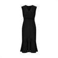 thumbnail image 3 of Women Midi Cocktail Dresses V Neck High Low Formal Party Evening Wedding Guest Dresses, 3 of 7