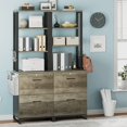 thumbnail image 5 of 2 Drawer File Cabinet with Lock, Filing Cabinet fits Letter, Legal, A4 Size, Hanging File Folders, File Cabinets for Home Office with Adjustable Storage Shelf and Hook, Oak Grey, 5 of 7