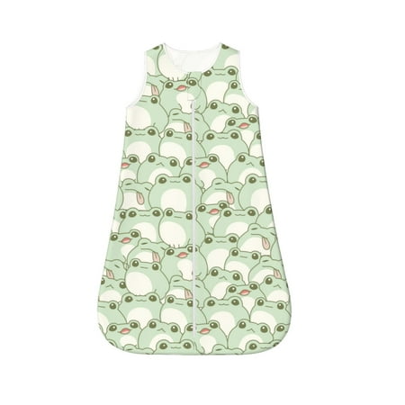 

Fotbe Cute Frog Pattern Sleep Sack - Baby Wearable Blanket with Zipper Extra Soft Cotton Sleeveless Sleeping Bag for Infants-X-Large