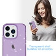 thumbnail image 5 of Compatible with iPhone 13 Pro Max Case, Clear Glitter Sparkle Soft TPU Shockproof Protective Cute Slim Thin Bling Sparkly Phone Cases Cover for Women Girls, Purple, 5 of 6