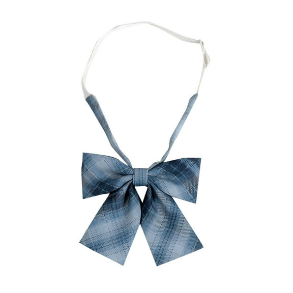 ZACPNCV Kids Plaid Tie Uniform Pre-Tied BowKnot Cute Stylish Colorful Bow Ties Dark Blue Free Size