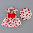 thumbnail image 2 of Vêtements pour Tout-Petits pour Filles Tout-Petit Bébé Enfants Filles Robe Princesse à Imprimé Fraises Chapeau Ensembles Vêtements, 2 of 9
