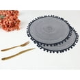 thumbnail image 5 of REGALWOVEN Placemats Set of 6 Polyester Placemats for Kitchen Dining Table Decor Heat Resistant Table Placemats Wipeable Table Mat Black Gray 15*15in, 5 of 6