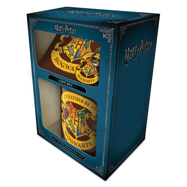Harry Potter - Set de regalo oficial con taza, posavasos y llavero At Hogwarts (Multicolor)