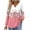 Pink, variant on Women's 2025 Fall Pleated V-Neck Blouse Maple Leaf Season Versatility Ice Rink To Office Transition Button Down Shirt Loose Fit Casual Top Long Sleeve Breathable Poly-Cotton Sky Blue L