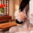 thumbnail image 7 of 2PCS  Large Peony Rose Hair Clip for Women Faux Flower Back Head Side Clip Sweet Soft Style Decorative Hair Accessory, 7 of 7