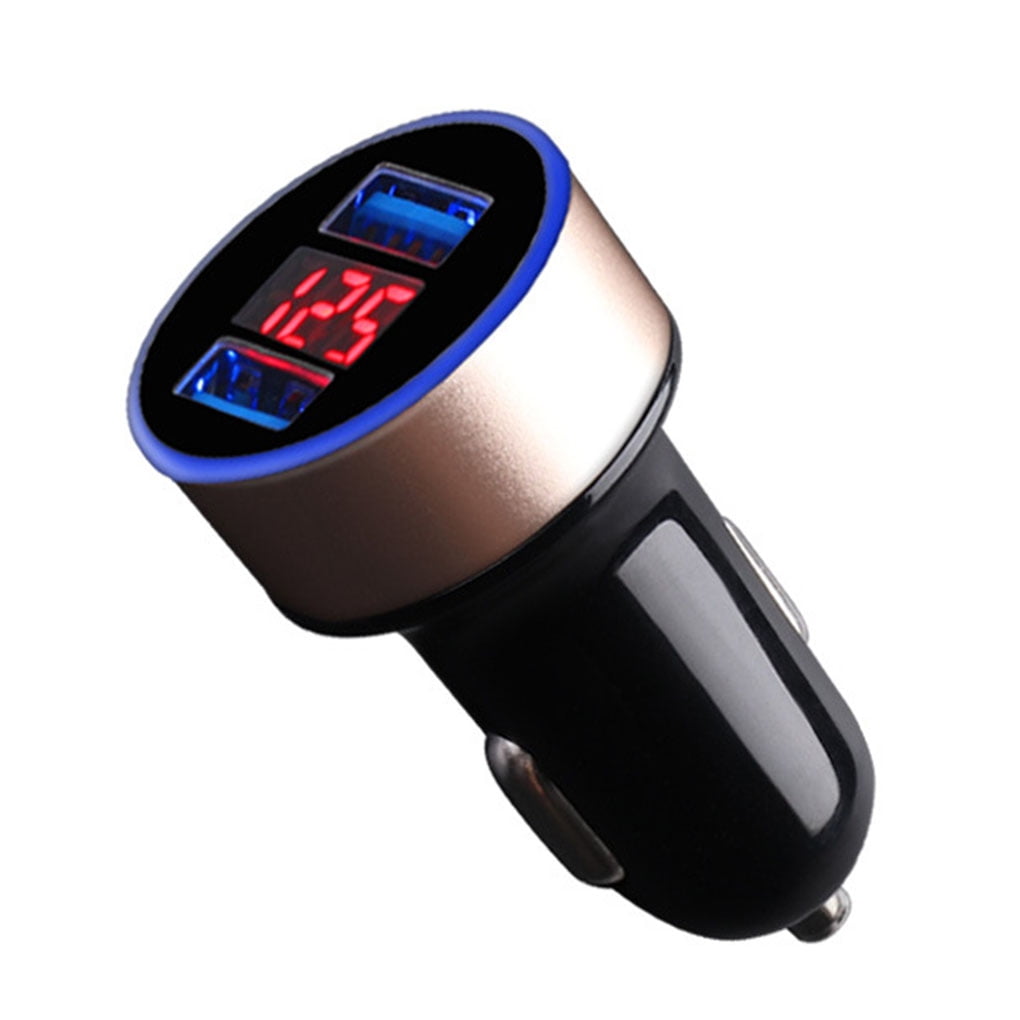 Car Charger 5V 3.1A Quick Charge Dual USB Port LED Display Cigarette Lighter Phone Adapter