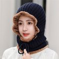 thumbnail image 6 of Winter Hats for Women, Warm Hooded Scarf Hat for Women Balaclava Knit Skull Cap Beanie Hat with Drawstring, 6 of 8