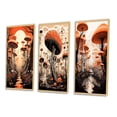thumbnail image 3 of Designart "Vintage Mushroom Magic Mystical Landscapes I" Abstract Landscape Framed Wall Art Set Of 3 - Orange Abstract Landscapes Frame Gallery Set For Office Decor, 3 of 6