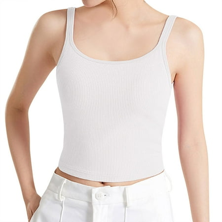 LARUYEKO New Ladies  Slim Underwear with Chest Cushion Without Rims Bra Slim Underwear Umbilical Sling Lace Camisole Lingerie for Women Womens for Layering Lace Top 3x Camisole Set V Neck Camisole