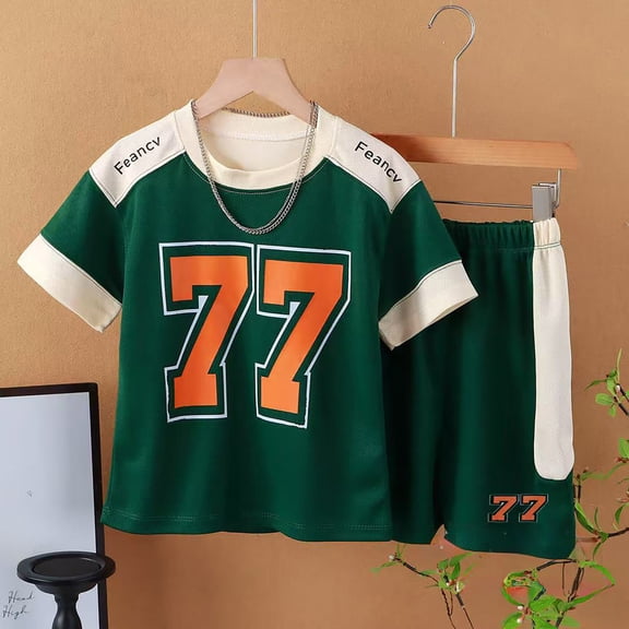 Kids Boy'S Clothing Numbers Short Sleeve Tops Shorts Pullover Boy Summer Clothes Boy Clothes 5-6 Years Cute Boy Girl Clothing