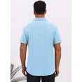 thumbnail image 3 of DARING DIVA Men's Linen Chest Pocket Short Sleeve Casual Hawaiian Shirts XL Light Blue, 3 of 7