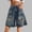 Dark Blue, variant on Retro Hole Design Denim Pants Women's Summer Waisted Wide Leg Cropped Pants Women Casual Pants Blue L
