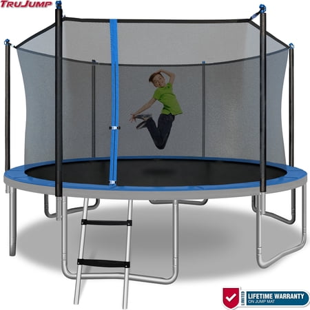 Sportspower TruJump 14ft Trampoline with Safety Enclosure & Jump Mat with Lifetime Warranty, ASTM