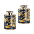 thumbnail image 2 of TISHITA 2 Pieces Loose Tea Tin Decorative Jar Dragon Pattern Elegant Tea Jar Tea Storage Container for Bar Room Coffee Blue, 2 of 8