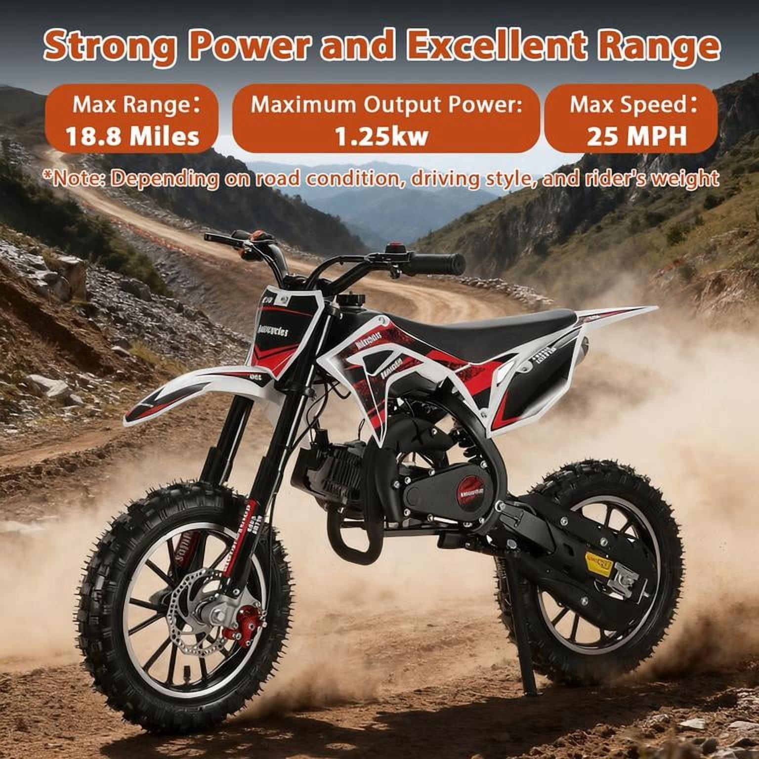 Korogimeeet Black Gas Mini Motorcycle 49cc 2-Stroke, Upgraded Frame with Reduced Exhaust Resonance, Pull Start, 10 Inch Anti-Slip Tires, 40KM/H, 150kg Capacity, 47 x 28 Inch