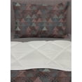 thumbnail image 3 of Ethnic Comforter & Sham Bedding Set, Illustration of Triangles Along Grunge Polka Dots Spots Retro Classic, 3 pcs Duvet Set Microfiber Filling Quilt, 5 Sizes, Blue Grey and Dried Rose, by Ambesonne, 3 of 4