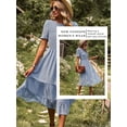 thumbnail image 6 of STARVNC Women Swiss Dot Crew Neck Short Sleeve Ruffle Hem Midi Dress, 6 of 7
