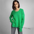 thumbnail image 4 of Suéter de moda para mujer de Zadig, jersey de punto de algodón bordado verde a la moda, jersey de cachemira para mujer con cuello redondo y manga larga para invierno, 4 of 5
