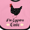 thumbnail image 4 of Inktastic Chicken Lover Eggstra Cute Girls Baby Bib, 4 of 4