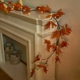 thumbnail image 4 of BOPORO Lighted Maple Leaf Garland with Timer 6FT 24 Warm White LED, Fall Garland with Lights Battery Operated for Thanksgiving Harvest Christmas Wedding Decoration Indoor Outdoor, 4 of 6