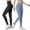 Black/Blue, variant on Hanerdun Womens Yoga Leggings with Pockets Ankle High Waist Workout Pants Bottoms Black/Gray L