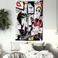 thumbnail image 3 of Teen Girls Tapestry, Fashion Girl in Sketch-style Illustration Glamour Modern Model Portrait Art Print, Wall Hanging for Bedroom Living Room Dorm Decor, 40W X 60L Inches, Red Black, by Ambesonne, 3 of 5