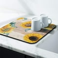thumbnail image 3 of Washable Rubber Sunflower Cute Floral Dish Drying Mats for Kitchen Counter Home Large Coffee Bar Pad Accessories and Decor for Utensils Stemware 16''x18'', 3 of 7