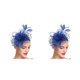 thumbnail image 2 of Qarigey Tocado de boda con flores para el pelo, fino, exquisito, ahorro de espacio, europeo, Simple, para fiesta, tocado, cabeza nupcial, Azul claro 2piezas, 2 of 6