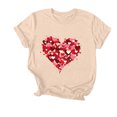 thumbnail image 4 of Camiseta de Manga Corta de Cuello Redondo Impresa para las Mujeres Día de San Valentín, Mezcla Ligera de Poliéster para Primavera Verano Otoño, 4 of 7