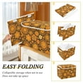 thumbnail image 2 of Yayeee Collapsible Cube Storage Bin with Lid Fabric Closet Decorative Basket with Handles, Retro Orange Flowers, 2 of 7