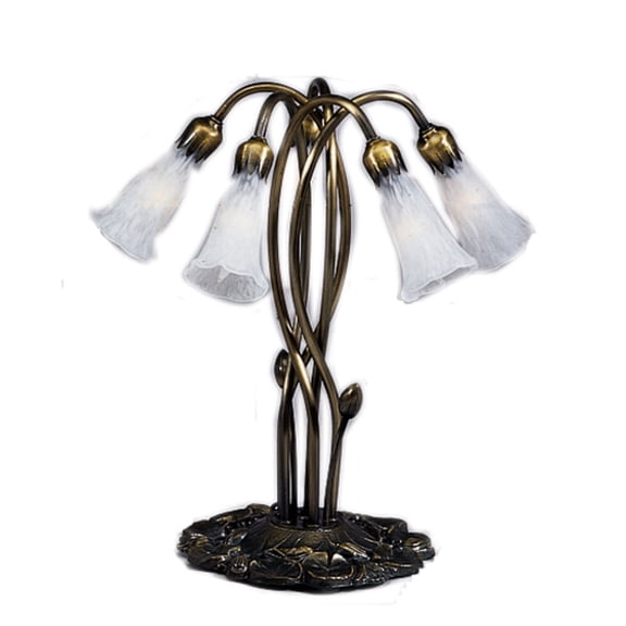 Meyda Tiffany 16545 Stained Glass / Tiffany Table Lamp From The Lilies Collection - White