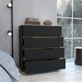 thumbnail image 4 of FM Furniture California Modern Commode de Chambre en Bois à 4 Tiroirs, Noir/chêne Clair, 4 of 7