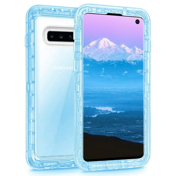Mignova Galaxy S10 case,Transparent Hybrid Shockproof Heavy Duty Protection Rubber Silicone   Hard PC Cover Defender for Samsung Galaxy S10 6.1 inch Released(Blue)