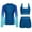 Blue, variant on Abomasnow Women's 3 Piece Rash Guard Long Sleeve Swimsuits Zip Up UV UPF 50+ Built in Bra Swim Shirts with Boyshorts