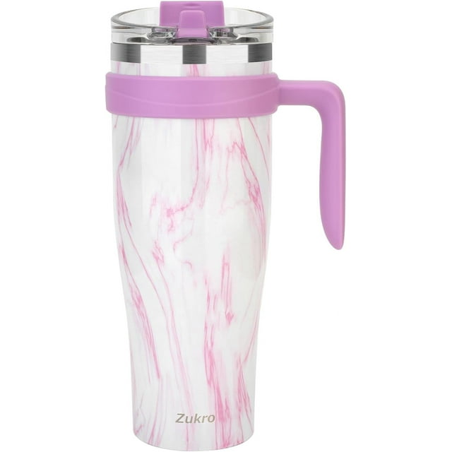 SIABC-Flip Gobelet à Paille avec Poignée 50 oz, Grande Tasse Isotherme en Acier Inoxydable avec Couvercle 2-en-1 Étanche, Garde les Boissons Froides Ou Chaudes pour la Maison, le Bureau, s'Insère dans un Porte-Gobelet pour le Voyage