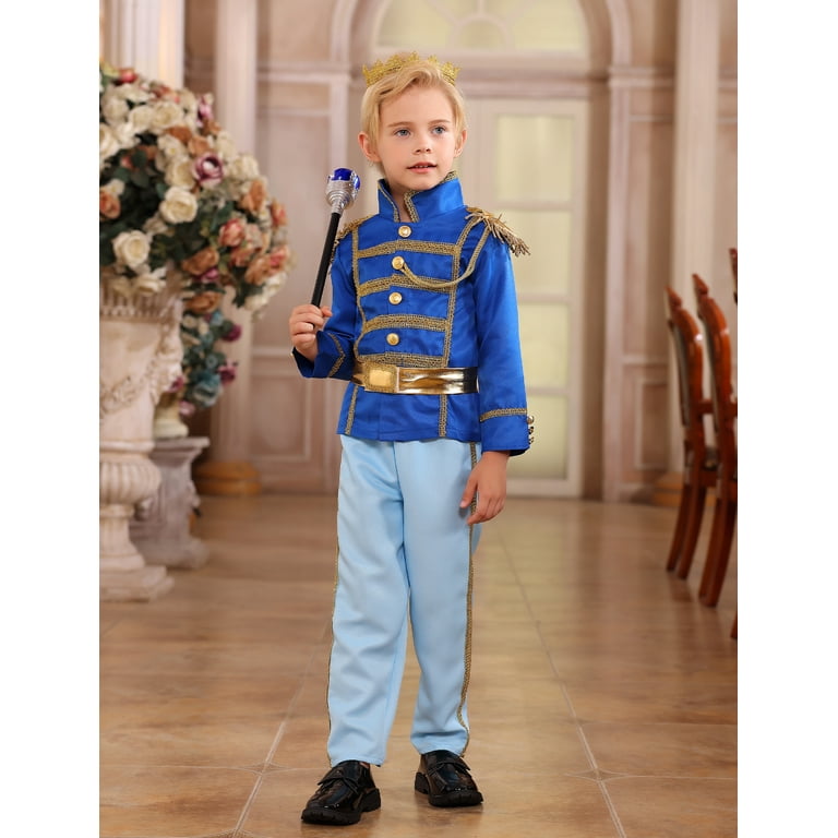 prince birthday dress Royal Baby Boy Prince Costume Outfit Birthday King Suit Toddler Photoshoot  Luxury Velvet Cape Crown Set – simmiunique main image 1