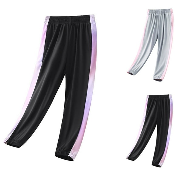 uublik Pants Boys Girls Size 6-16 Casual Basic Lounge Jogger Pants Elastic Waist Jogger Sport Workout Trousers Black