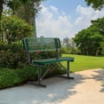 thumbnail image 6 of 4 Feet Heavy Duty Metal Park Bench for Outside, Outdoor Bench with Backrest & Portable Frame, Commercial Benches for Shopping Malls, Stores, Parks, Patios, Decks, Green, 6 of 9