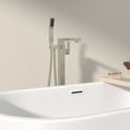 thumbnail image 4 of Logmey Brushed Nickel Freestanding Bathtub Faucet Floor Mounted Single Handle with Handheld Shower, 4 of 11