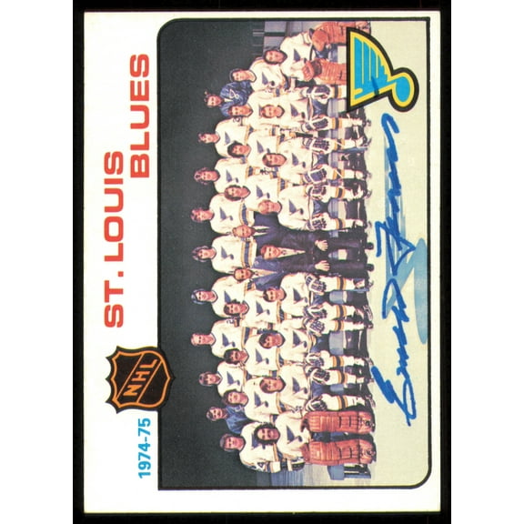 Emile Francis Autographed 1975-76 Topps Card #96 St. Louis Blues SKU #255376