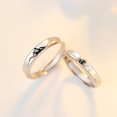 thumbnail image 6 of Adjustable Opening Starry Sky Korean Style Couple Rings Platinum Plated Matching Fashion Jewelry Anniversaries, 6 of 6