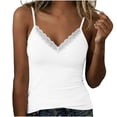thumbnail image 5 of MYAOYINo Boundaries Womens Tank Tops Lace Trim Padded Bralette Spaghetti Strap Top, 5 of 7